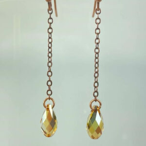 Long, Crystal Metallic Sunshine crystal briolette earrings