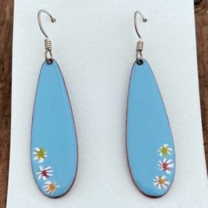 Long ‘Horizon’ blue wildflower earrings