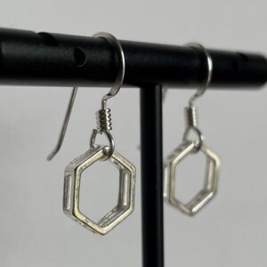 Sterling silver hexagon earrings