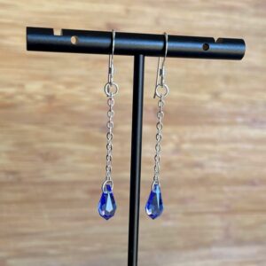 Fun and classy Sapphire crystal teardrop earrings